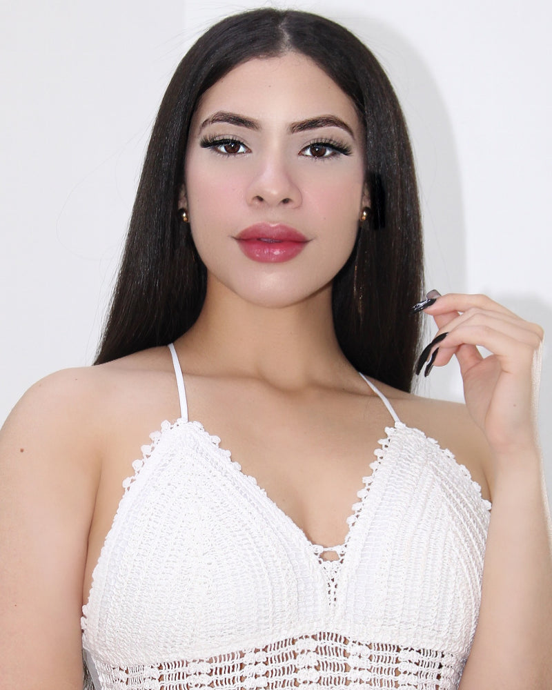 Look Abroad Crochet  Maxi Dress White