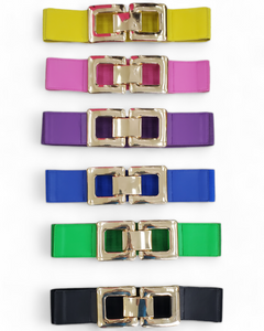Square Buckle Faux Leather Belt