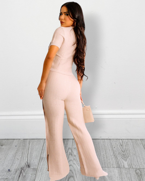 Ready To Travel  Pant  Set Nude