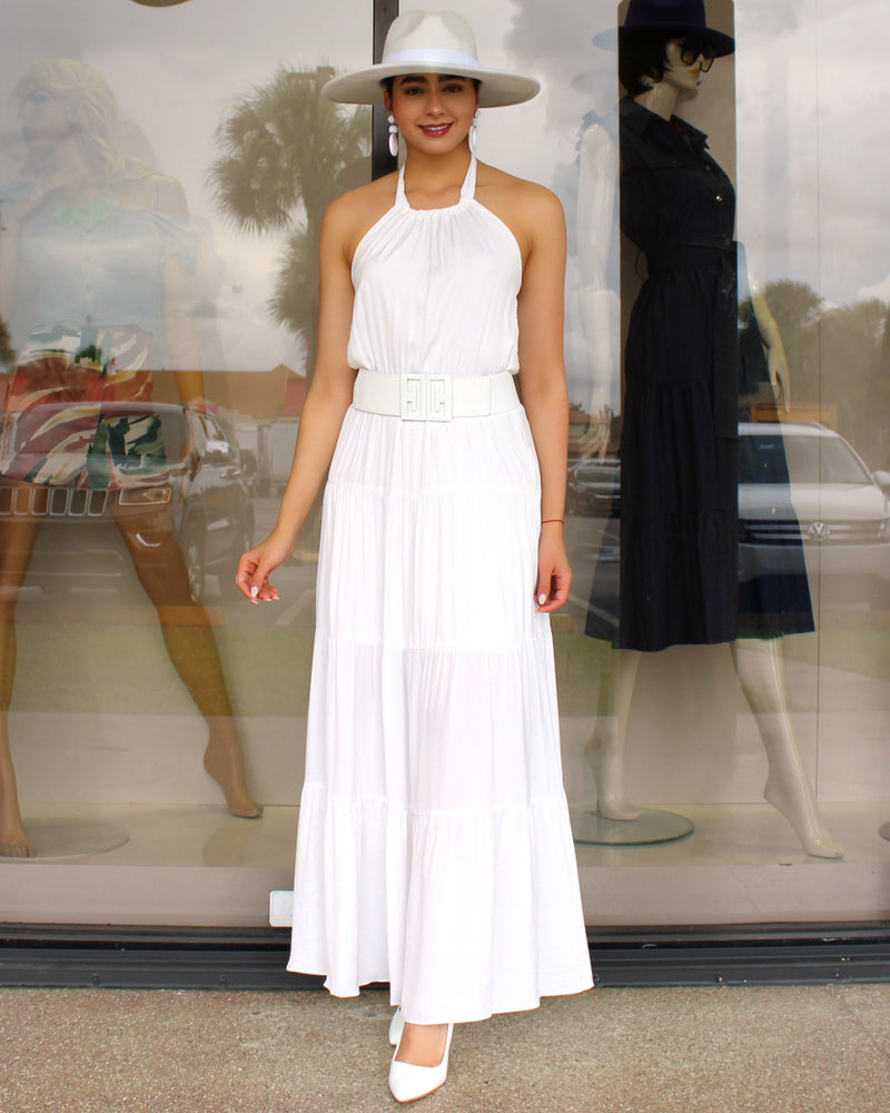 Waiting For The Event Maxi Dress White