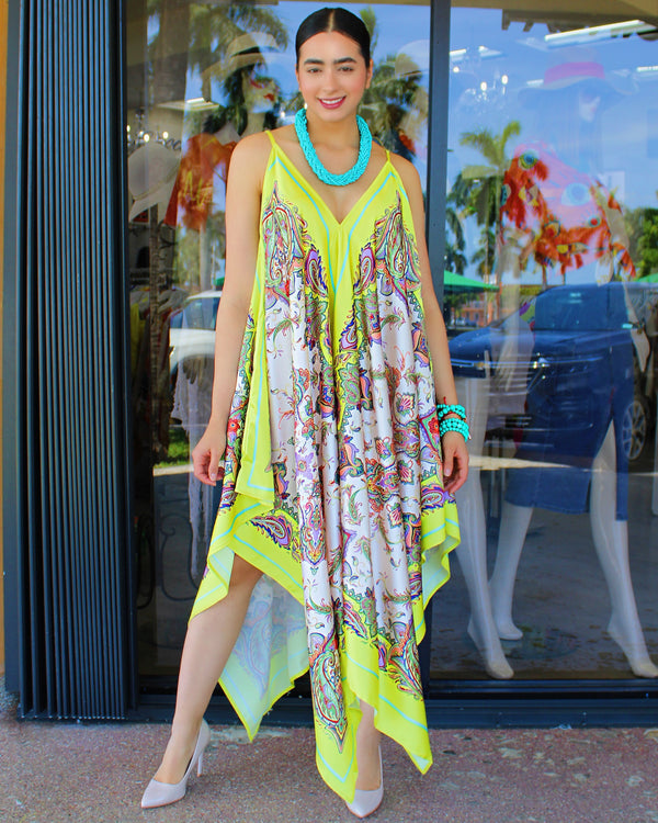 Want A Summer Break Maxi  Dress Lime Floral