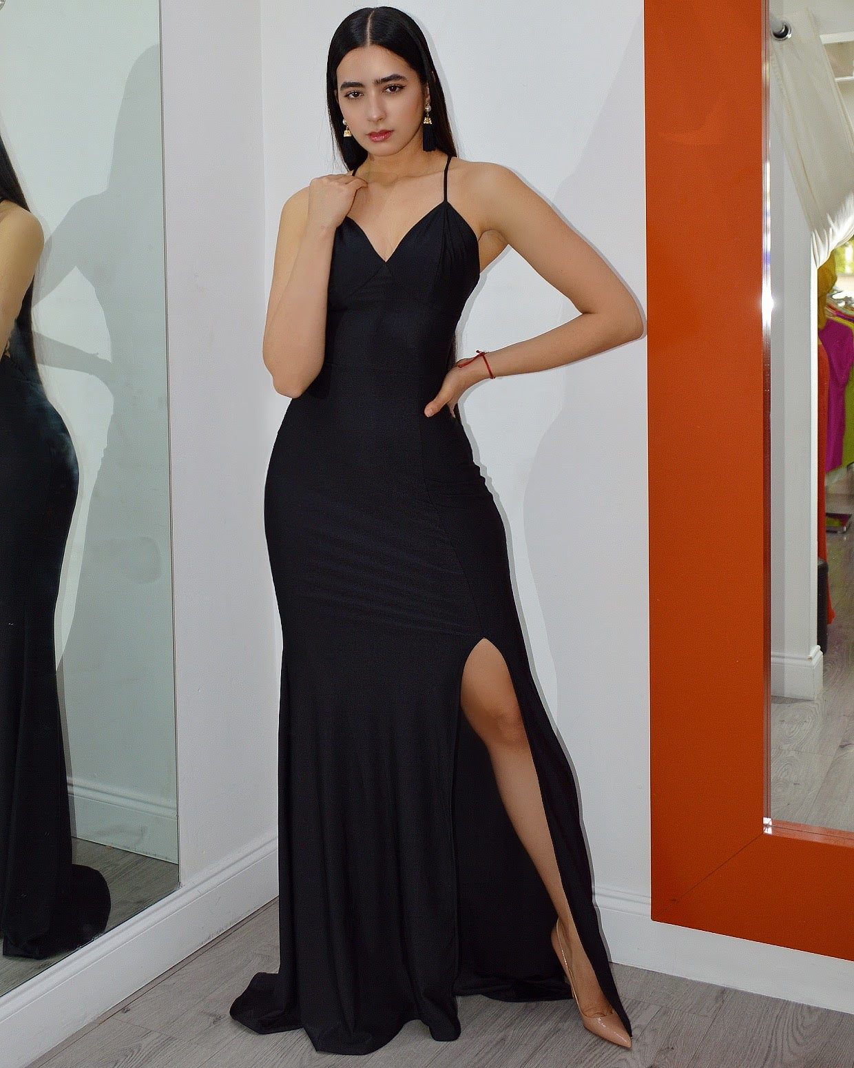 Love Yourself Gown Black Maxi Dress With Stretch Medium