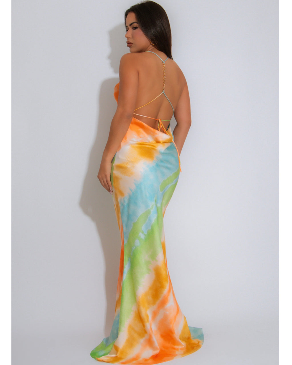 Drawn To You Satin Maxi Dress Multicolor - 100 Percent DoubleLined Satin No Stretch Elegant Eveningwear