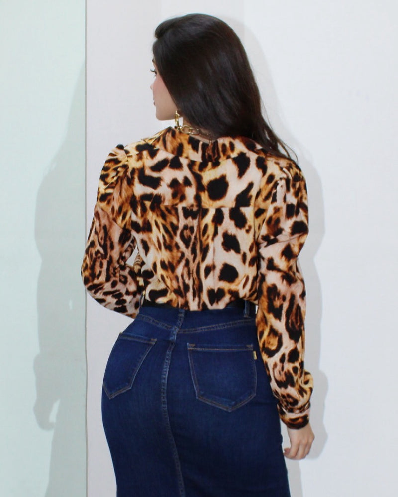 Let’s Be Chic Leopard Longsleeve Shirt