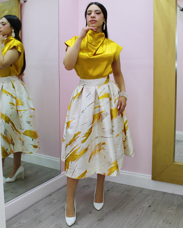 Soft And Chic Satin Skirt Princess Cut Skirt