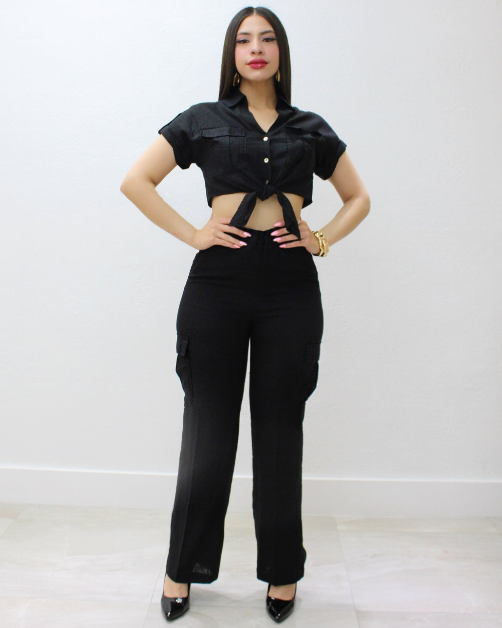 Close Friends 2 Piece Linen Pant Set Black - Breathable 100 Percent Linen Comfort For Everyday Wear