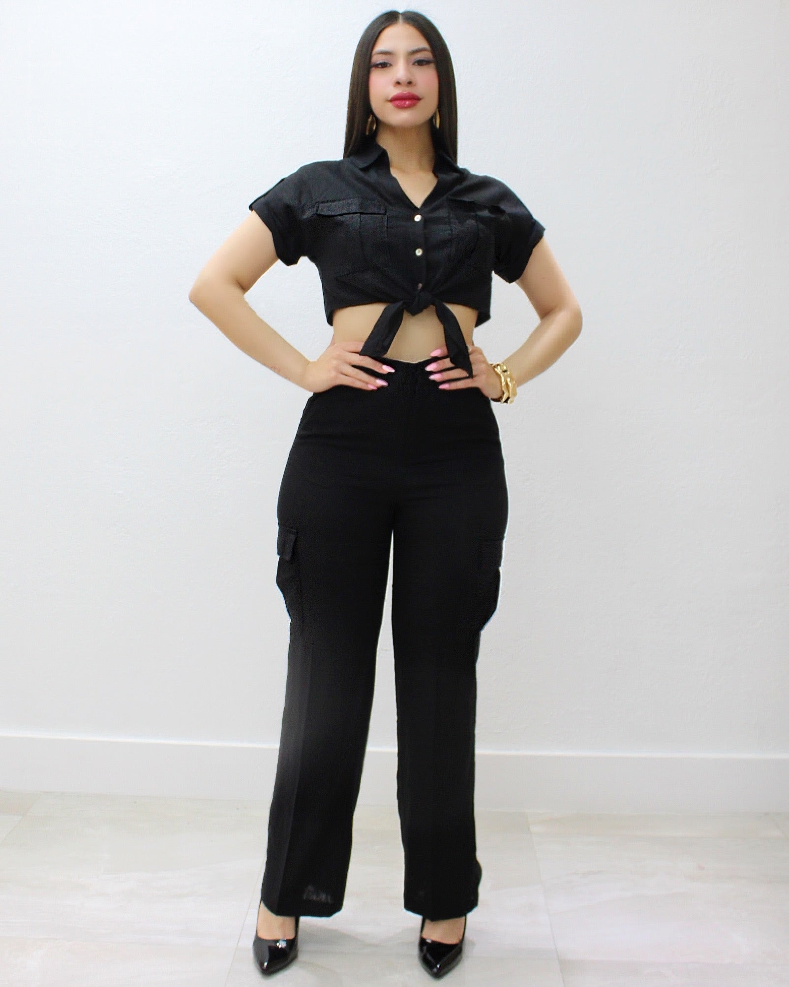 Close Friends 2 Piece Linen Pant Set Black - Breathable 100 Percent Linen Comfort For Everyday Wear