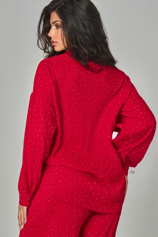 Soft Glam Lounge Set Cherry Red