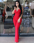 Power Of My Body Strapless Jumpsuit - Red 100% Polyester With Great Stretch For Flattering Fit