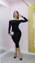 Modern Muse Midi Dress - Elegant Black Mesh Dress With Moderate Stretch Perfect For Any Event And Evening Wear