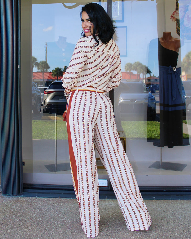 Timeless Sophistication Striped Chain 2 Piece Set