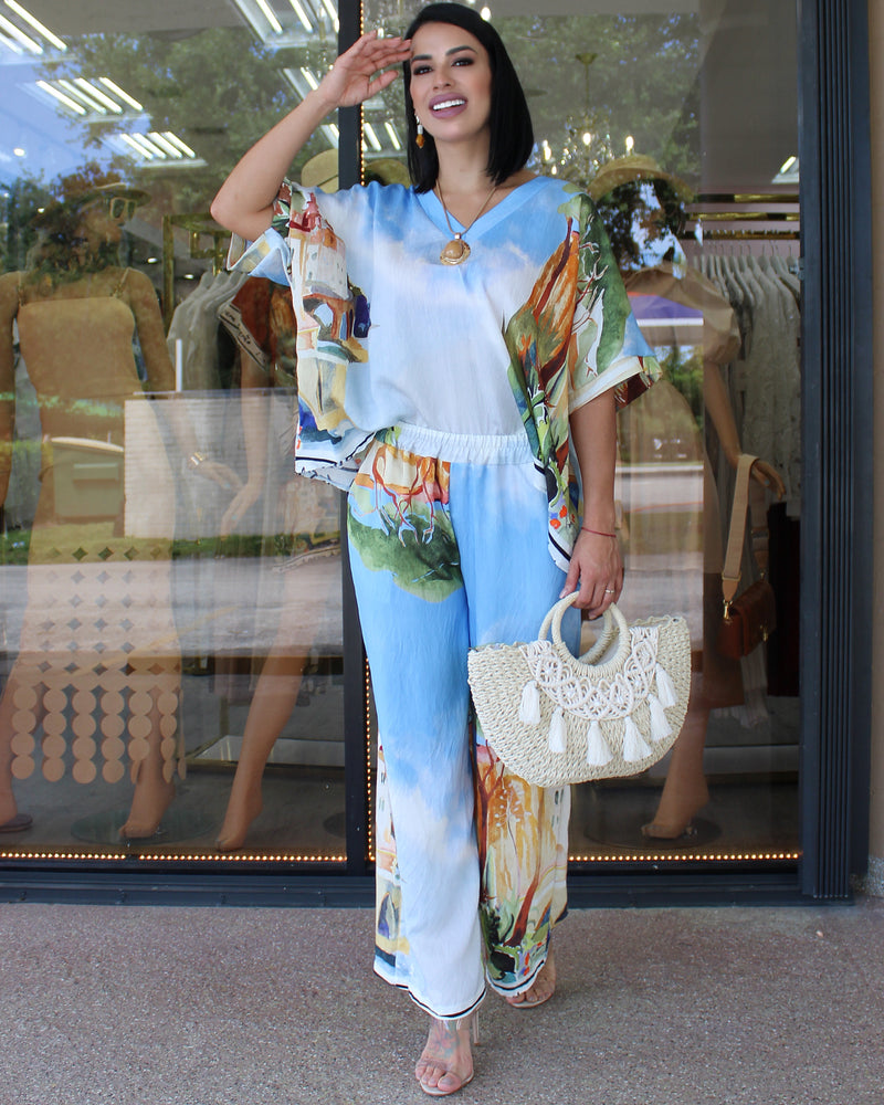 Tropical Paradise Canvas Set – Relaxed Elegance Light Blue