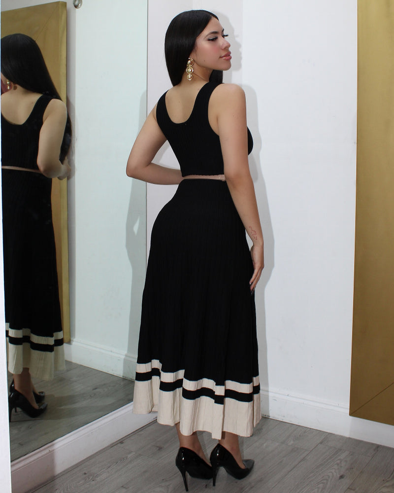 Just A Moment  Knitted Maxi Dress Black