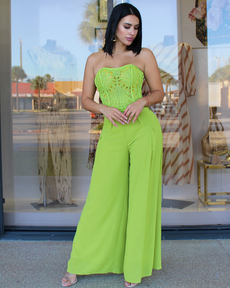 Wow What Green Luxe Corset 2 Piece Set