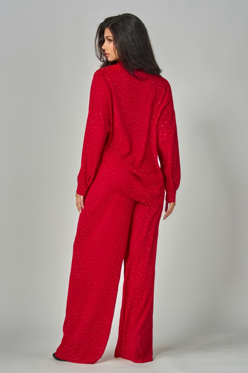 Soft Glam Lounge Set Cherry Red