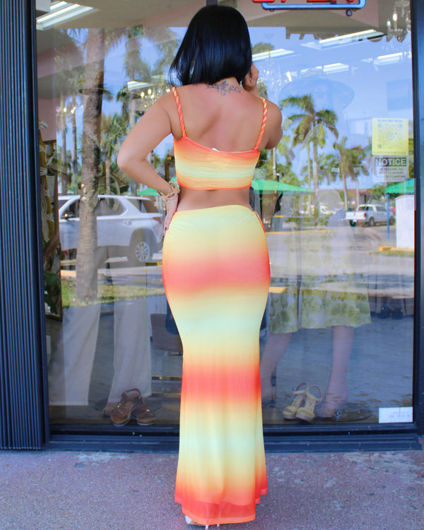 Ocean Breeze 2 Piece Skirt Yellow Orange