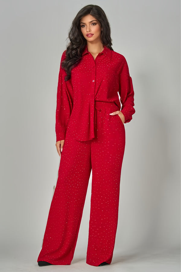 Soft Glam Lounge Set Cherry Red