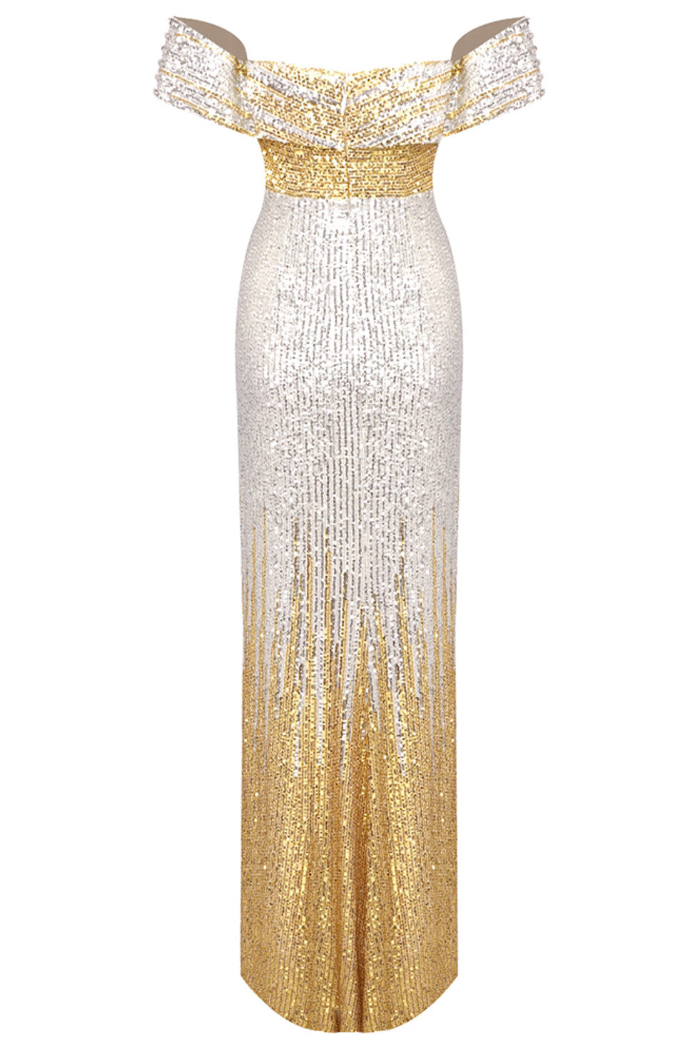 Show Must Go On Crystal And Sequin Maxi Dress - Gold And Silver Embellished Evening Gown