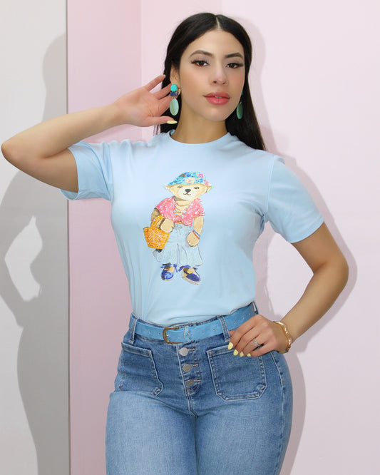 Love My Bear T-shirt Ligth Blue