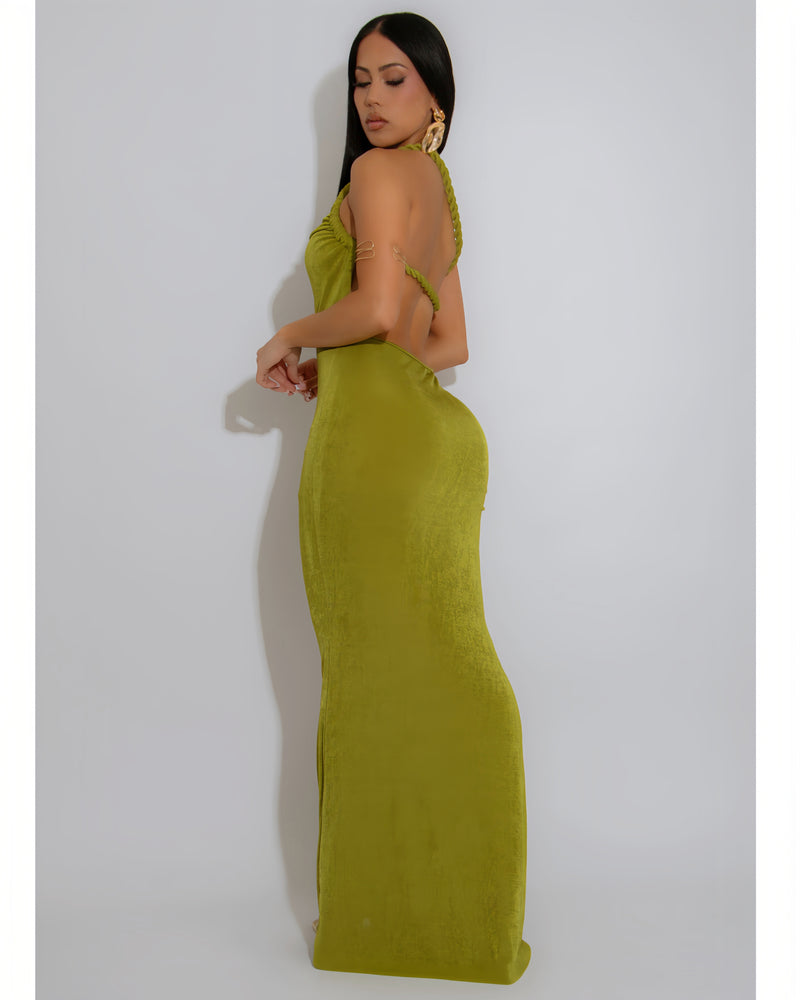 Allure Cut-Out Maxi Dress Green