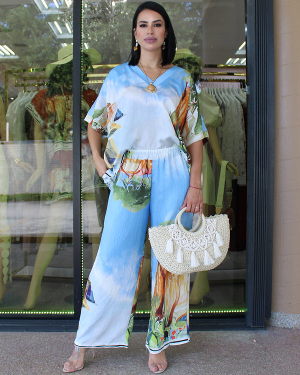 Tropical Paradise Canvas Set – Relaxed Elegance Light Blue