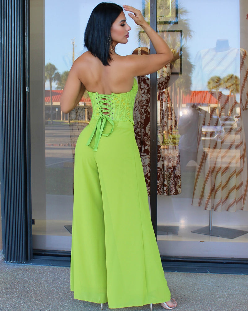 Wow What Green Luxe Corset 2 Piece Set