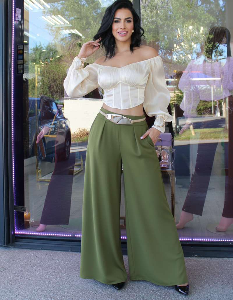 Ivory Satin Off-Shoulder Corset Top