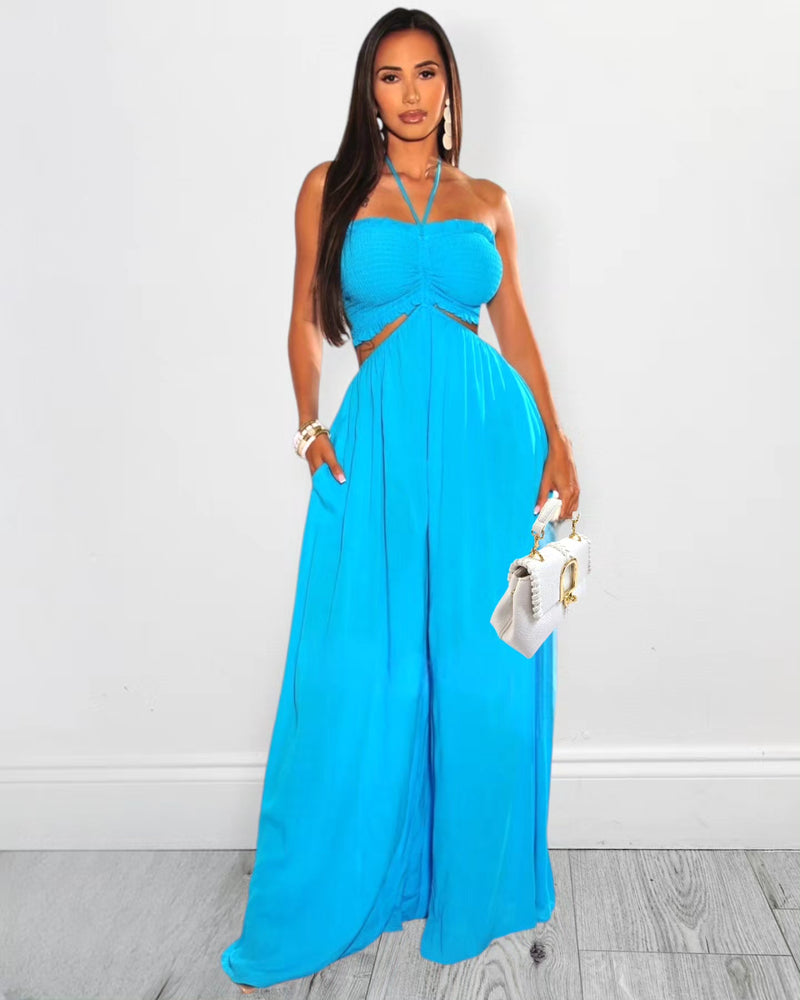 Love At First Cutout On The Sides Flawless Jumpsuit Aqua Blue