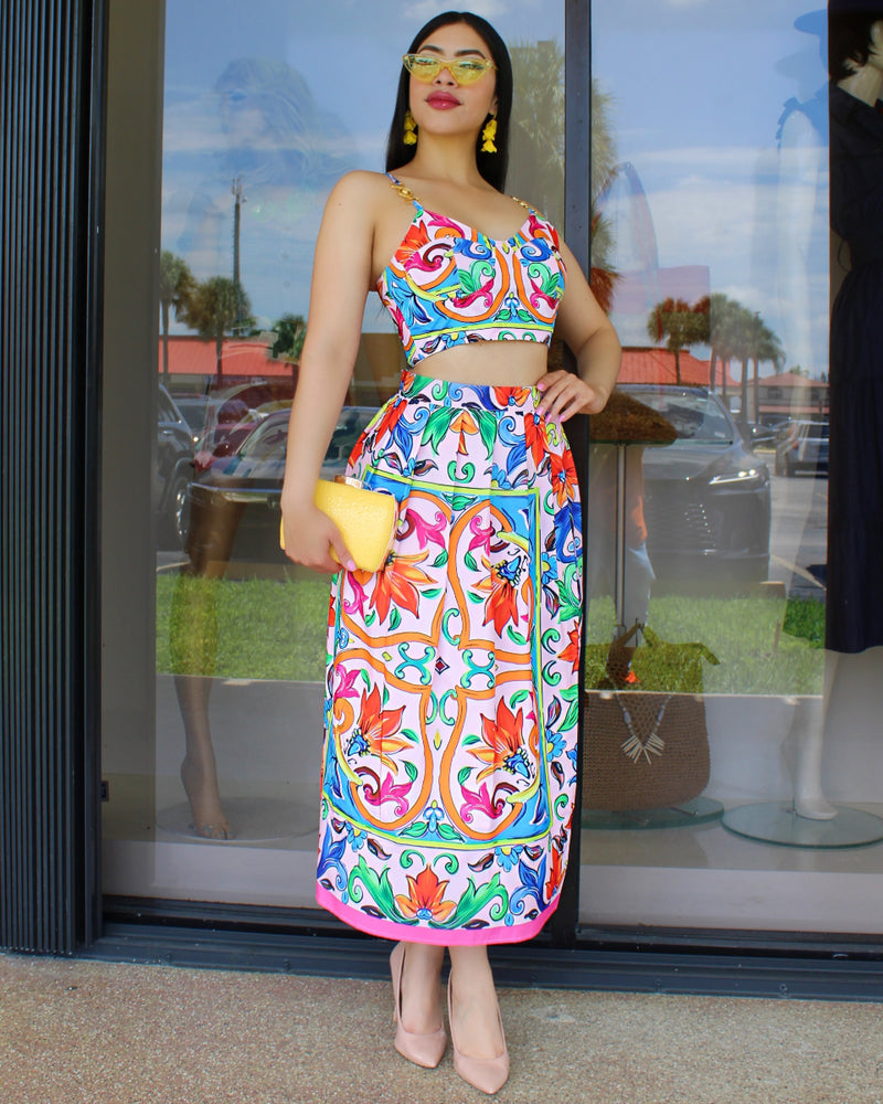 Sofisticated Beauty Printed 2 Piece Skirt Set