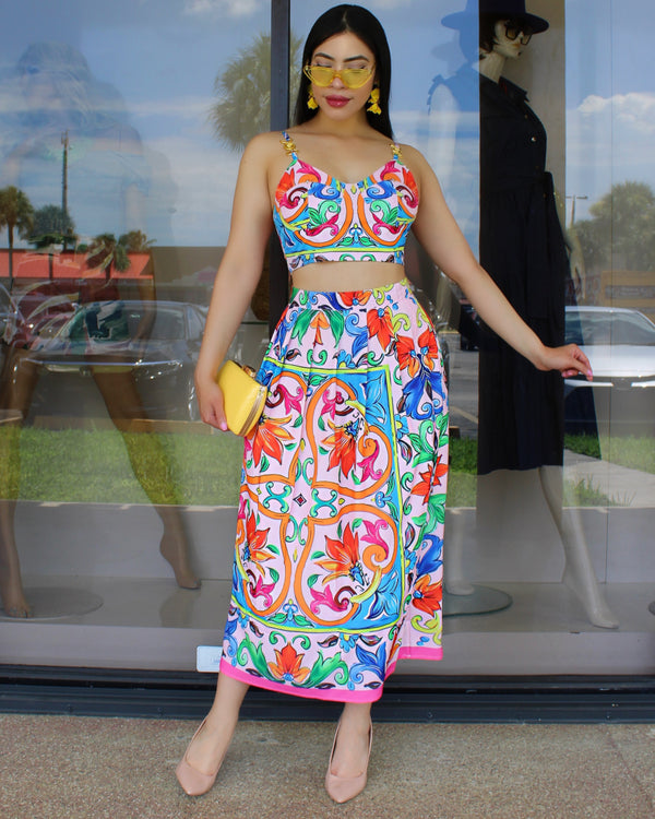 Sofisticated Beauty Printed 2 Piece Skirt Set