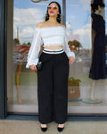 Let Be Real Black And White Trouser Pants - Flawless Fit With No Stretch 100 Percent Polyester