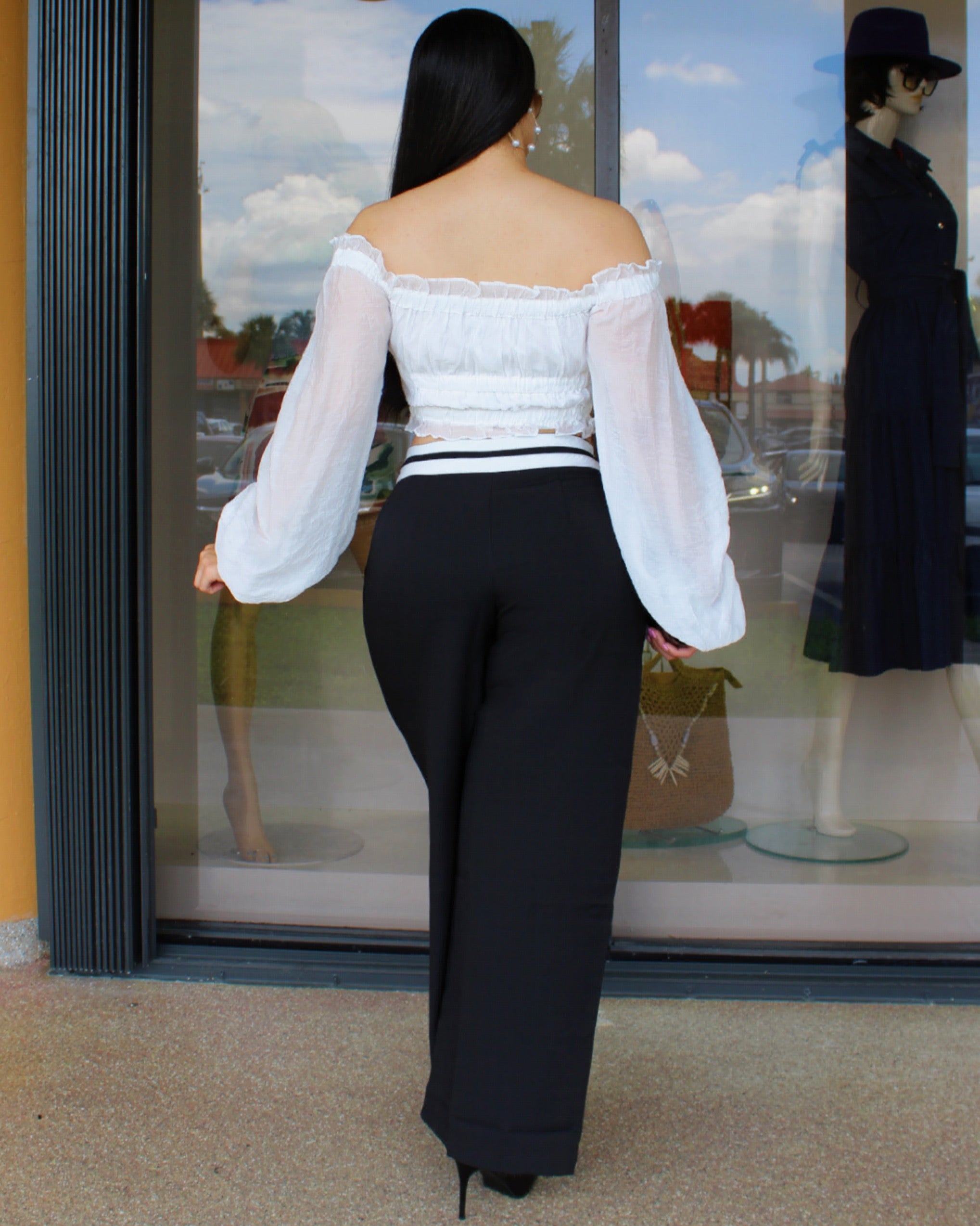 Let Be Real Black And White Trouser Pants - Flawless Fit With No Stretch 100 Percent Polyester
