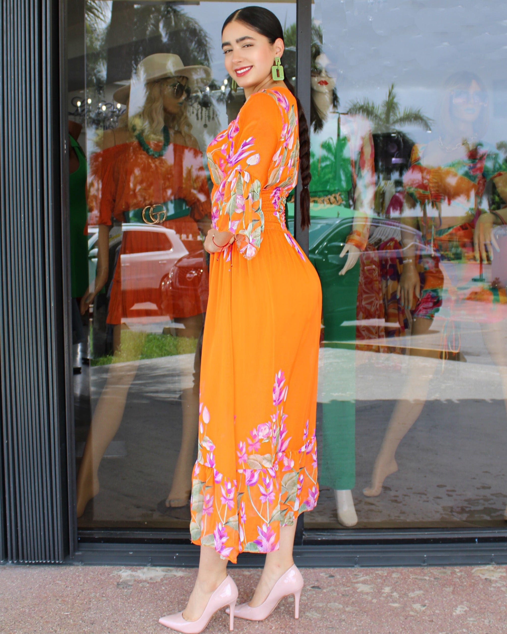 That’s My Style Italian Silk  Orange Dress