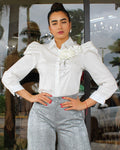 My Perfect Spot White Floral Button Down Shirt - One Hundred Percent Cotton No Stretch