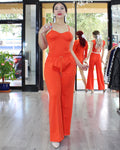 Body Sculpt Pant Set Orange With Polyester Stretch For Comfort And A Flattering Non See Through Fit
