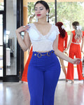 Flirting With You Lace V-neck Crop Top White