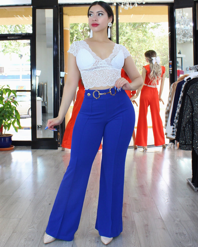 Touch Of Chic Style Palazzo Pants Royal Blue