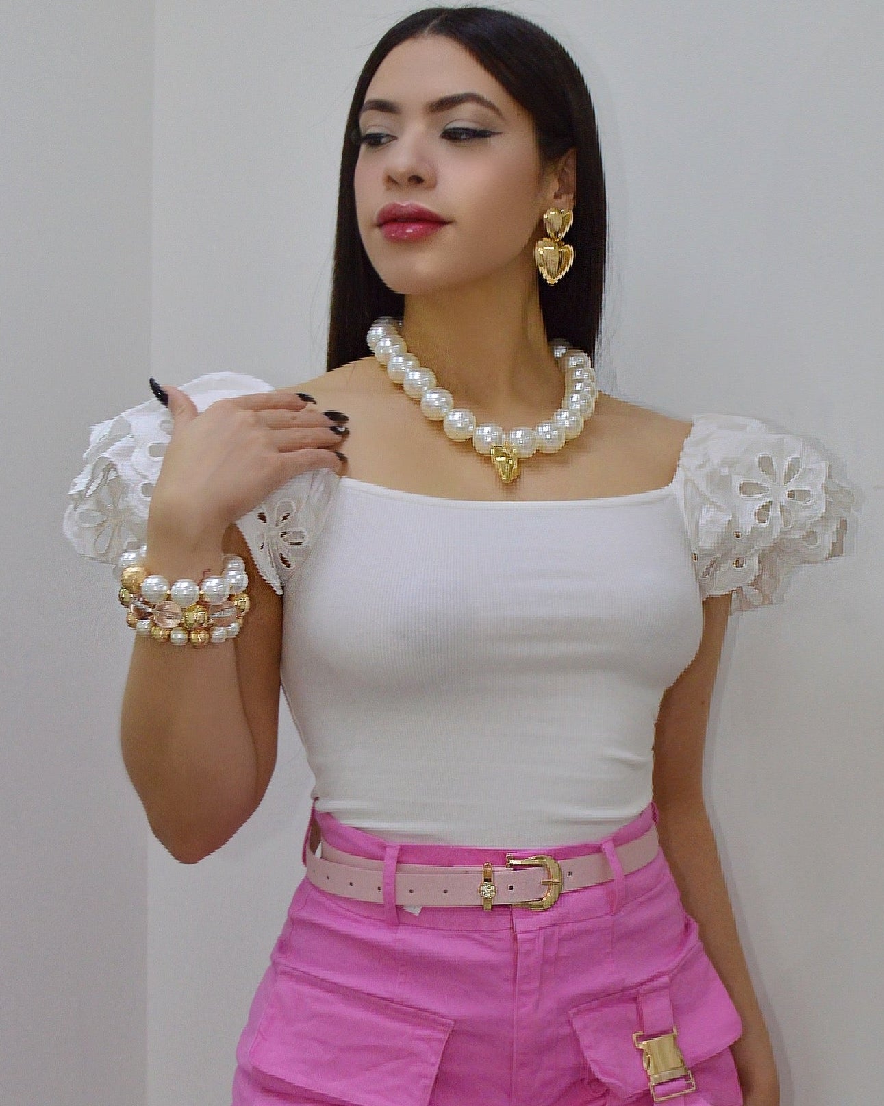 Keep Calling Me Crop Top White - Stretchy Polyester Cotton Blend For All Day Comfort