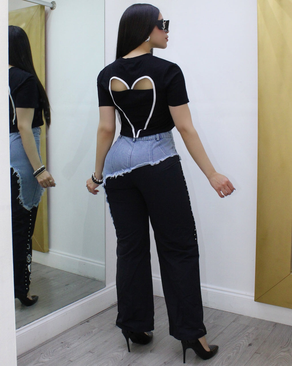 Cause Of Love Two Tone Jean Pants - Non Stretch Denim For Timeless Everyday Style