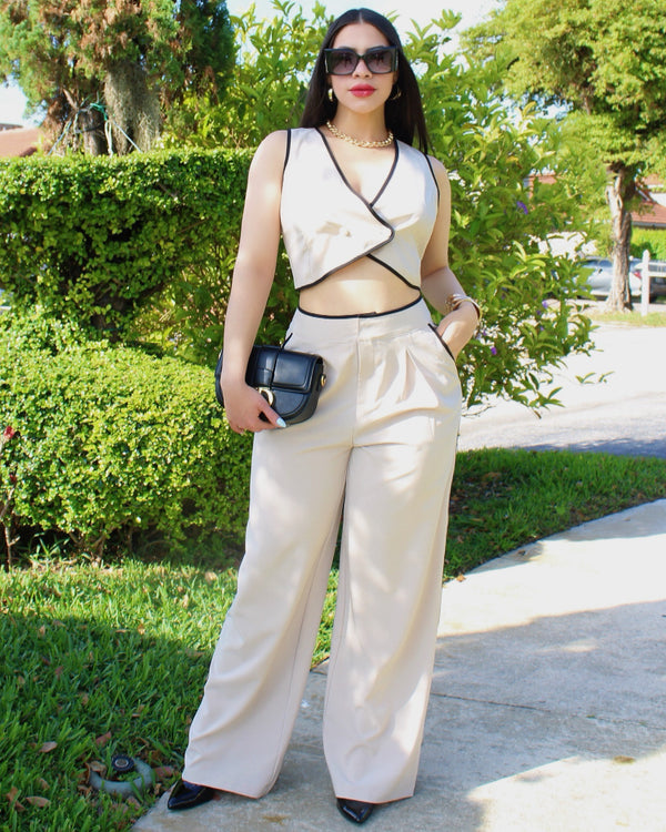 All I Ever Wanted Two Tone Pant  Set Nude
