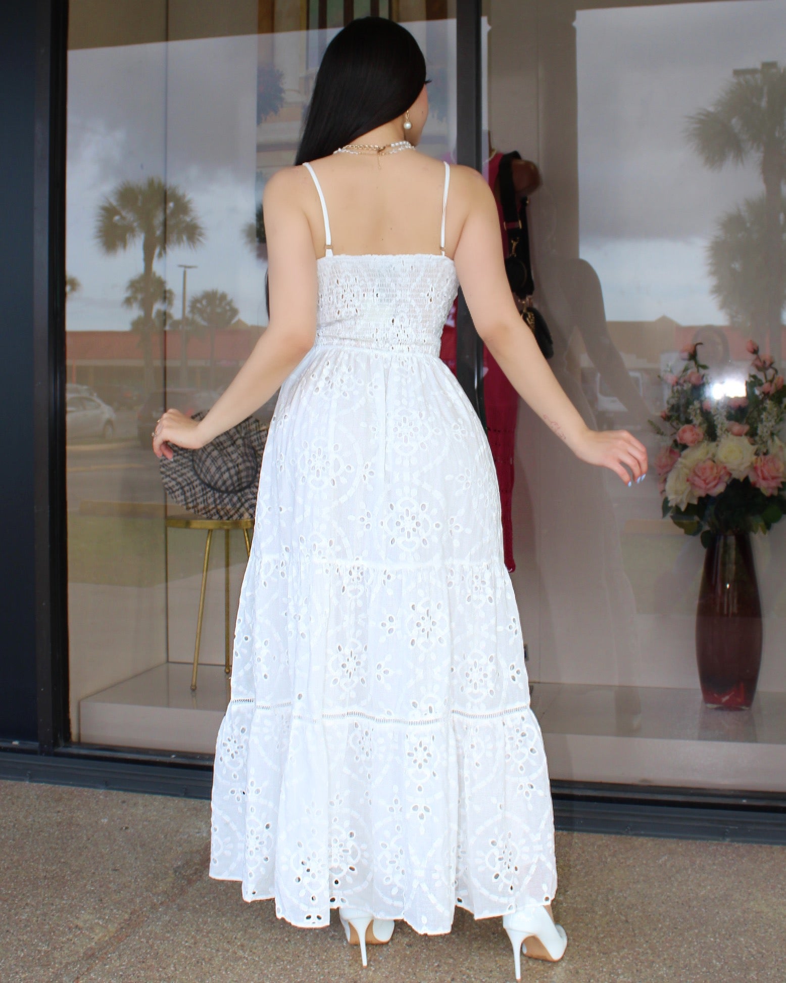 Enjoy Sundays Crochet Maxi Dress White - Elegant Versatile White Maxi Dress For Any Special Occasion