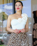 Get Some Love Floral Embellished Corset White - Ultra Stretchy Polyester Cotton Blend