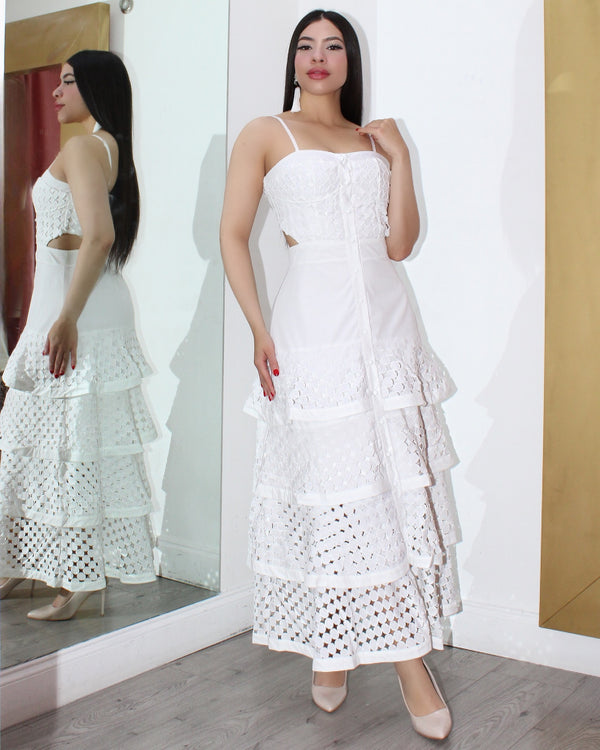 Extraordinary Vibes Kankan White  Maxi Dress