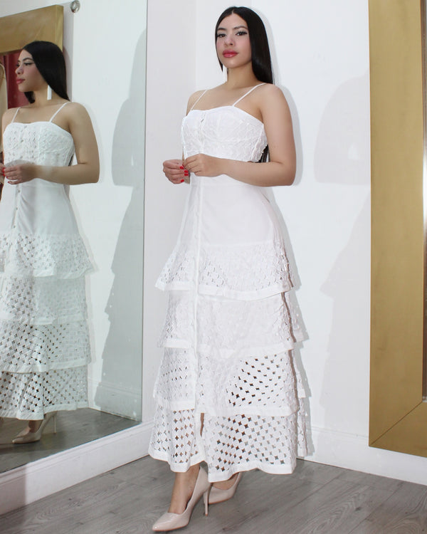 Extraordinary Vibes Kankan White  Maxi Dress