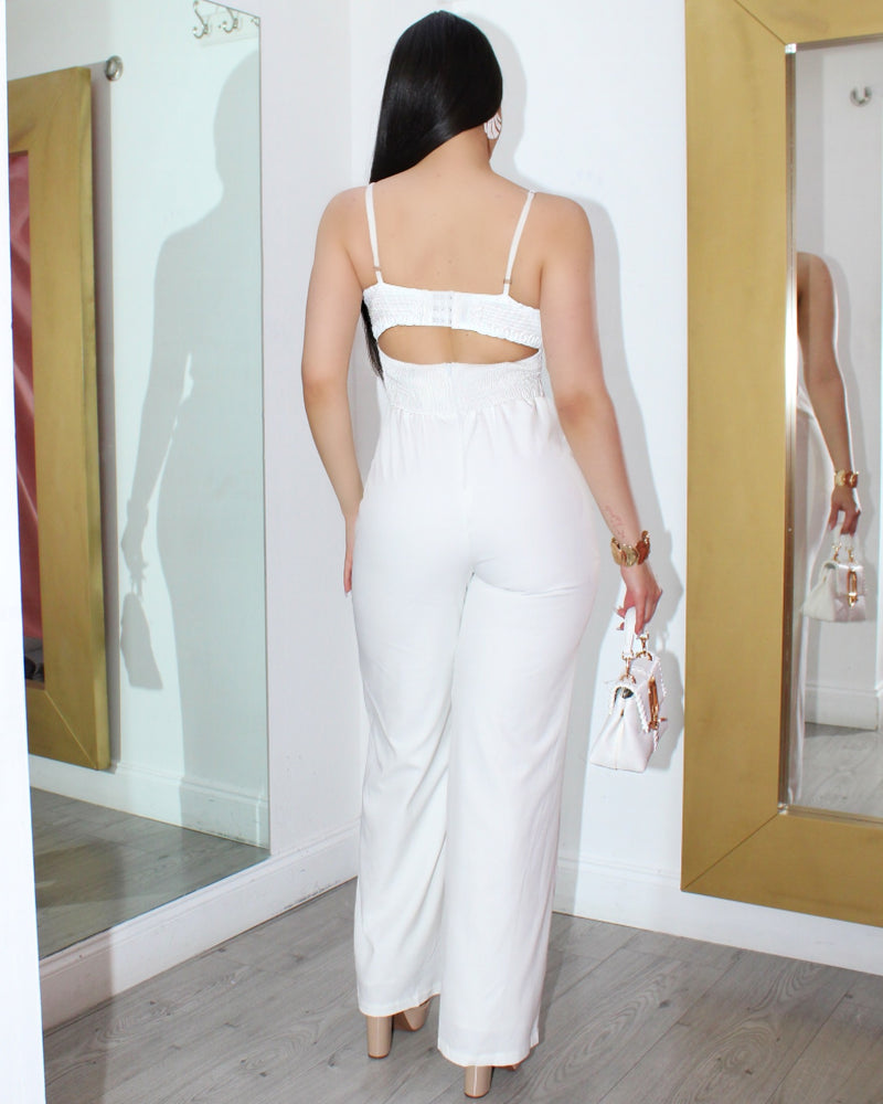 Ready For You Shell Cup Jumpsuit White