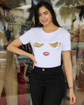 Lashes On Point T Shirt White - 100 Percent Cotton Spandex Blend For Comfortable Stretch