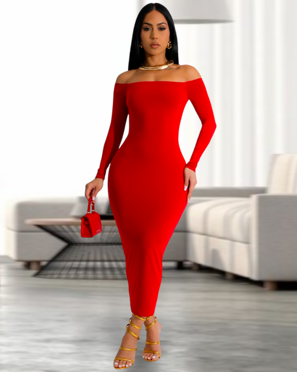 Modern Muse Midi Dress Red