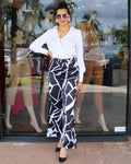 Suit Me Well Palazzo Pants Black and White