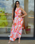 Days Of Summer Maxi Dress - Coral 100 Percent Polyester No Stretch For Effortless Summer Style