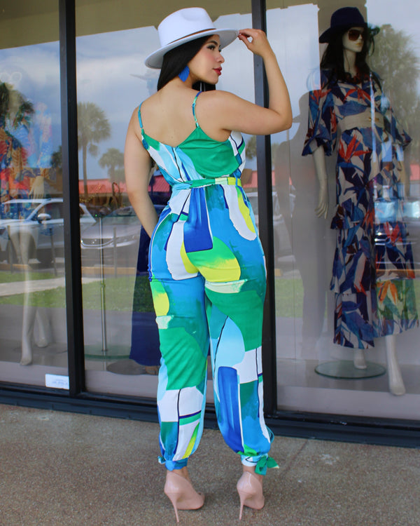 Fantastic View  Abstract Print Jumpsuit